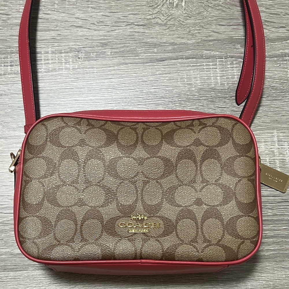Coach Jes Crossbody in Signature Canvas confetti pink model 68168